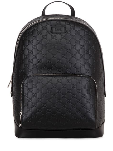 vintage gucci black leather backpack|black gucci backpack for men.